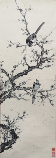 Peinture intitulée "LE PRINTEMPS SUR LE…" par Meili Mao, Œuvre d'art originale, Encre