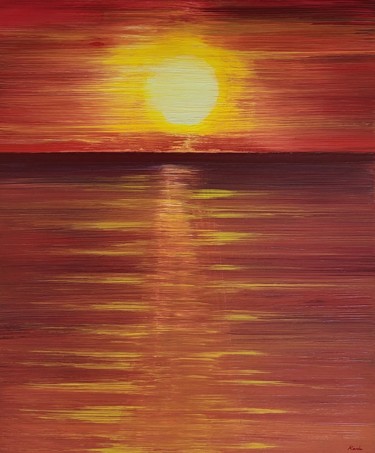 Painting titled "sunrise" by So Hyon Kim, Original Artwork, Acrylic