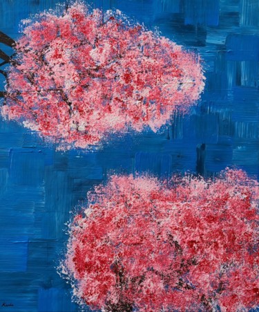 Painting titled "flowery1" by So Hyon Kim, Original Artwork, Acrylic