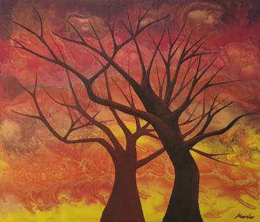 Painting titled "tree of love2" by So Hyon Kim, Original Artwork, Acrylic