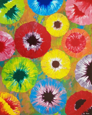 Peinture intitulée "floral world2" par So Hyon Kim, Œuvre d'art originale, Acrylique