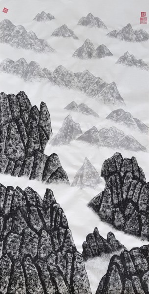 Painting titled "mountain spirit2" by So Hyon Kim, Original Artwork, Ink