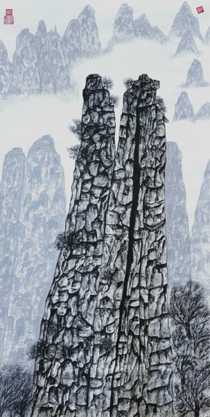 Painting titled "mountain spirit1" by So Hyon Kim, Original Artwork, Ink