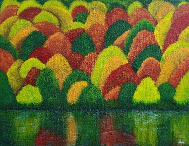 Painting titled "autumn story1" by So Hyon Kim, Original Artwork, Acrylic