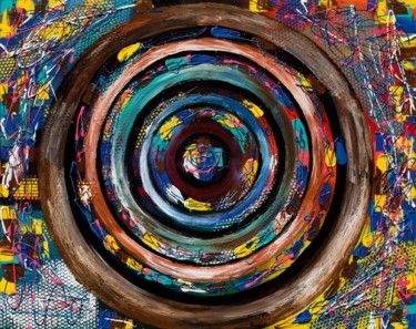 Schilderij getiteld "circle" door So Hyon Kim, Origineel Kunstwerk, Acryl