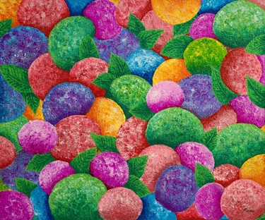 Malerei mit dem Titel "colorful flowers2" von So Hyon Kim, Original-Kunstwerk, Acryl