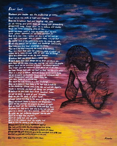 Картина под названием "the prayer of karis2" - So Hyon Kim, Подлинное произведение искусства, Акрил