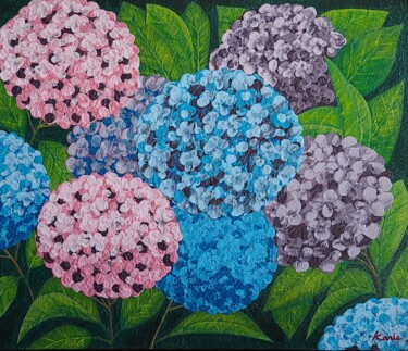 Malerei mit dem Titel "dream of hydrangea4" von So Hyon Kim, Original-Kunstwerk, Acryl
