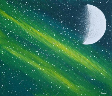 Painting titled "midnight green" by So Hyon Kim, Original Artwork, Acrylic
