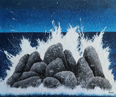 Painting titled "break the waves2" by So Hyon Kim, Original Artwork, Acrylic