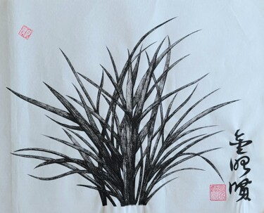 "orchid5" başlıklı Tablo So Hyon Kim tarafından, Orijinal sanat, Mürekkep
