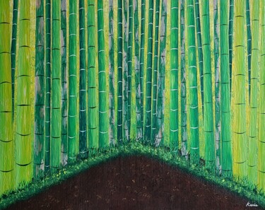 Painting titled "bamboo grove1" by So Hyon Kim, Original Artwork, Acrylic