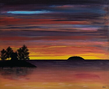 Pintura titulada "sunset island" por So Hyon Kim, Obra de arte original, Acrílico