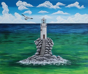 Painting titled "lighthouse3" by So Hyon Kim, Original Artwork, Acrylic