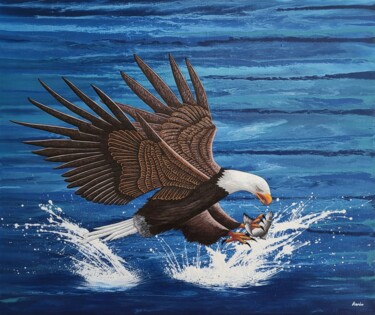 Pittura intitolato "dynamic eagle3" da So Hyon Kim, Opera d'arte originale, Acrilico