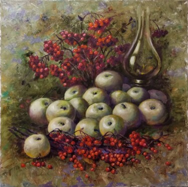Peinture intitulée "Зеленые яблочки" par Tatiana Shmakova, Œuvre d'art originale, Huile Monté sur Châssis en bois