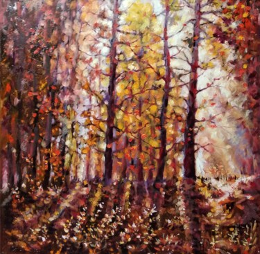 Ζωγραφική με τίτλο "Осеннее солнце" από Tatiana Shmakova, Αυθεντικά έργα τέχνης, Λάδι Τοποθετήθηκε στο Ξύλινο φορείο σκελετό