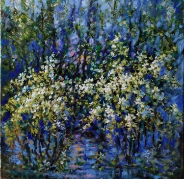 Картина под названием "Цветущий май" - Tatiana Shmakova, Подлинное произведение искусства, Масло Установлен на Деревянная ра…