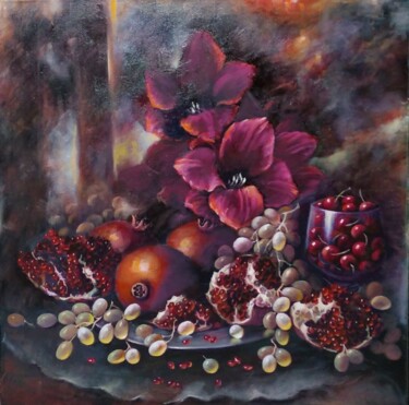Картина под названием "Теплый вечер" - Tatiana Shmakova, Подлинное произведение искусства, Масло Установлен на Деревянная ра…