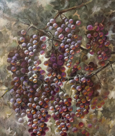 Картина под названием "Виноградная лоза" - Tatiana Shmakova, Подлинное произведение искусства, Масло Установлен на Деревянна…