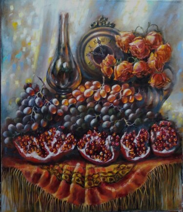 Painting titled "Летние ароматы" by Tatiana Shmakova, Original Artwork, Oil Mounted on Wood Stretcher frame