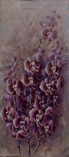 Peinture intitulée "Черные орхидеи" par Tatiana Shmakova, Œuvre d'art originale, Huile Monté sur Châssis en bois