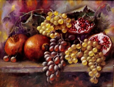 Картина под названием "виноградный сезон" - Tatiana Shmakova, Подлинное произведение искусства, Масло Установлен на Деревянн…