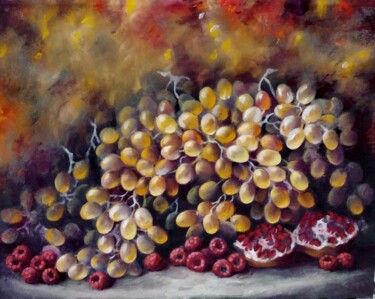 제목이 "Белый виноград"인 미술작품 Tatiana Shmakova로, 원작, 기름 나무 들것 프레임에 장착됨