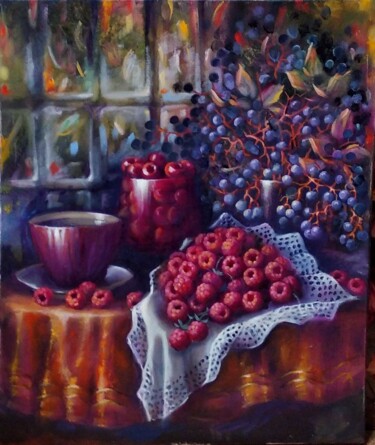 Картина под названием "Теплый вечер на вер…" - Tatiana Shmakova, Подлинное произведение искусства, Масло Установлен на Дерев…