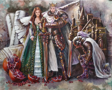 Painting titled "Король Артур. Серия…" by Tatiana Shmakova, Original Artwork, Oil Mounted on Wood Stretcher frame