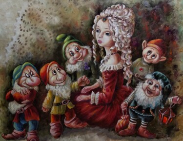 Painting titled "Белоснежка. Серия К…" by Tatiana Shmakova, Original Artwork, Oil Mounted on Wood Stretcher frame