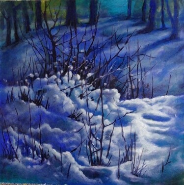 Картина под названием "Снежок" - Tatiana Shmakova, Подлинное произведение искусства, Масло Установлен на Деревянная рама для…