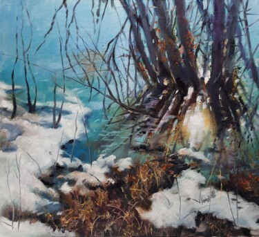 Картина под названием "Солнечный март" - Tatiana Shmakova, Подлинное произведение искусства, Масло Установлен на Деревянная…