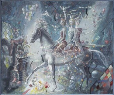 Картина под названием "“Цирковые наездницы…" - Victor Shmokhin, Подлинное произведение искусства