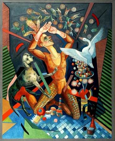Картина под названием "“Клоун – любимец пу…" - Victor Shmokhin, Подлинное произведение искусства