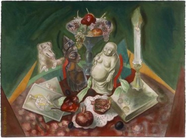 Картина под названием ""Натюрморт при горя…" - Victor Shmokhin, Подлинное произведение искусства