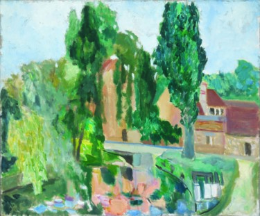 Peinture intitulée "Le Moulin de la Pla…" par Amos Zelikson, Œuvre d'art originale, Huile