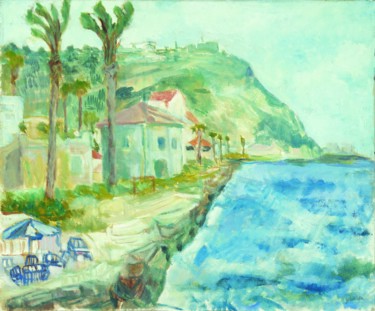 Malerei mit dem Titel "Haifa La promenade…" von Amos Zelikson, Original-Kunstwerk, Öl