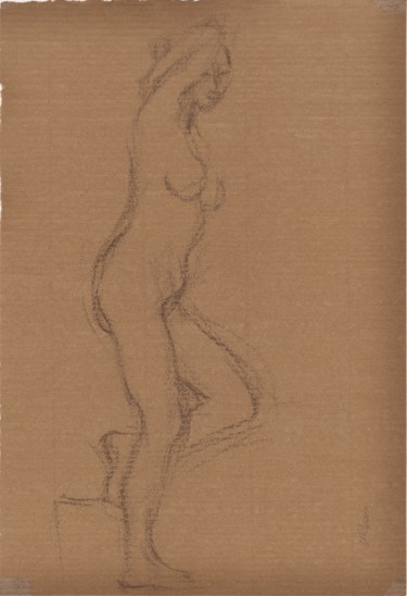 Drawing titled "CH04 Femme Nue Debo…" by Amos Zelikson, Original Artwork, Charcoal
