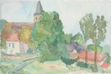 Painting titled "A25 Clocher (Palais…" by Amos Zelikson, Original Artwork, Watercolor