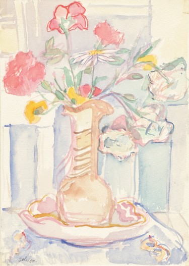 Painting titled "A43 Bouquet" by Amos Zelikson, Original Artwork, Watercolor