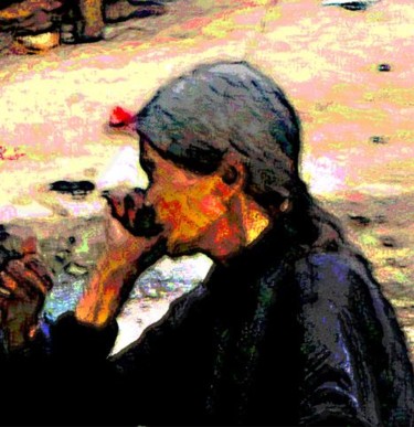 Digital Arts titled "Woman in Market" by Shmuel Ben Hagai, Original Artwork, Other