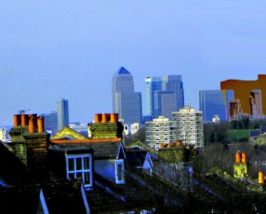 Arts numériques intitulée "Canary Wharf" par Shmuel Ben Hagai, Œuvre d'art originale, Photo montage