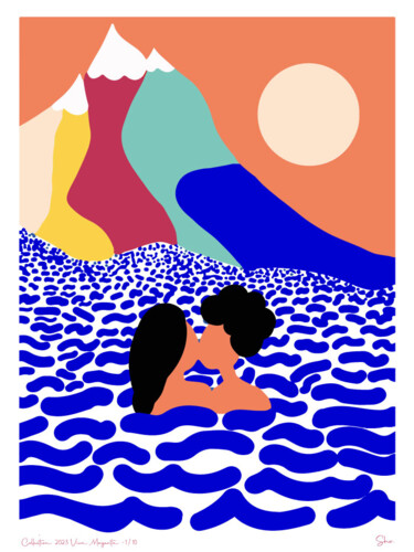 Digital Arts titled "Ocean of love" by Sho, Original Artwork, Digital Painting