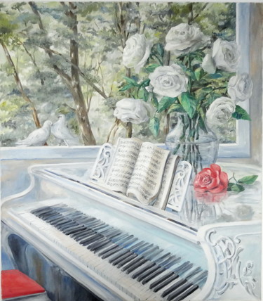 Peinture intitulée "“White idyll”" par V.Sholoh, Œuvre d'art originale, Huile