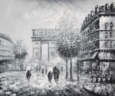 Pintura intitulada ""Once in Paris"" por V.Sholoh, Obras de arte originais, Óleo