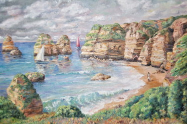 Schilderij getiteld "Lagos. Portugal" door V.Sholoh, Origineel Kunstwerk, Olie