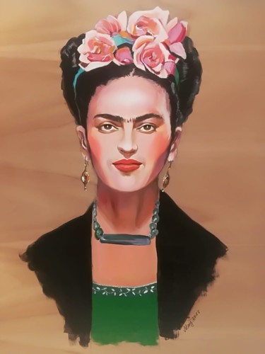 Ζωγραφική με τίτλο "Frida" από Tamara Sholomova, Αυθεντικά έργα τέχνης, Ακρυλικό