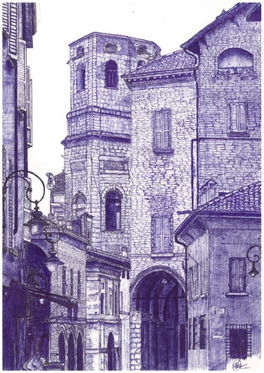 Drawing titled "Bologna, Emilia-Rom…" by Shorove, Original Artwork, Ballpoint pen