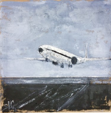 Painting titled "Arrivée d'Air SHO" by S Hottelet (SHO), Original Artwork, Oil